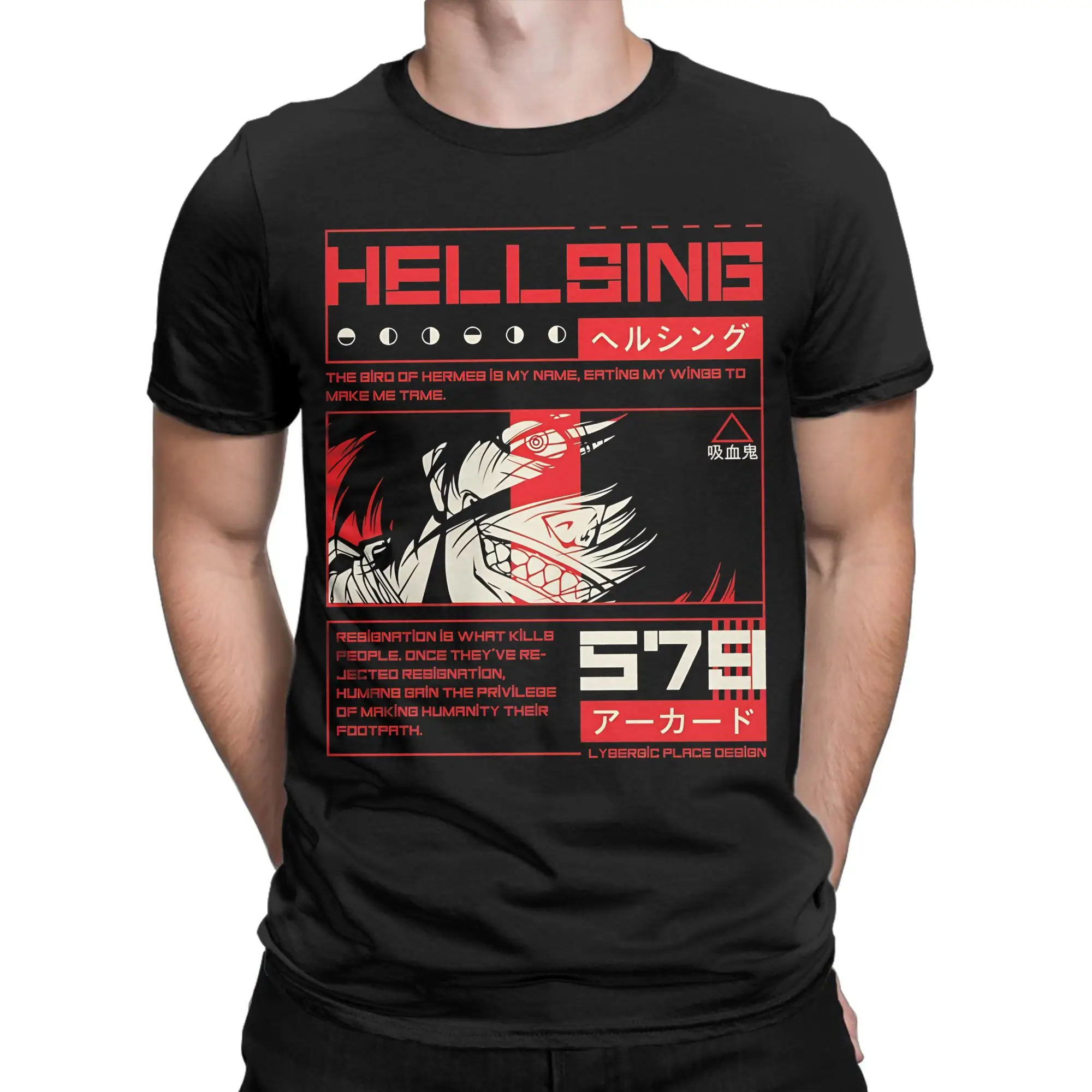 Mens Womens Hellsing - Alucard Shirt 100% Cotton Graphic Printing Tee Shirts  Clothing Outfits