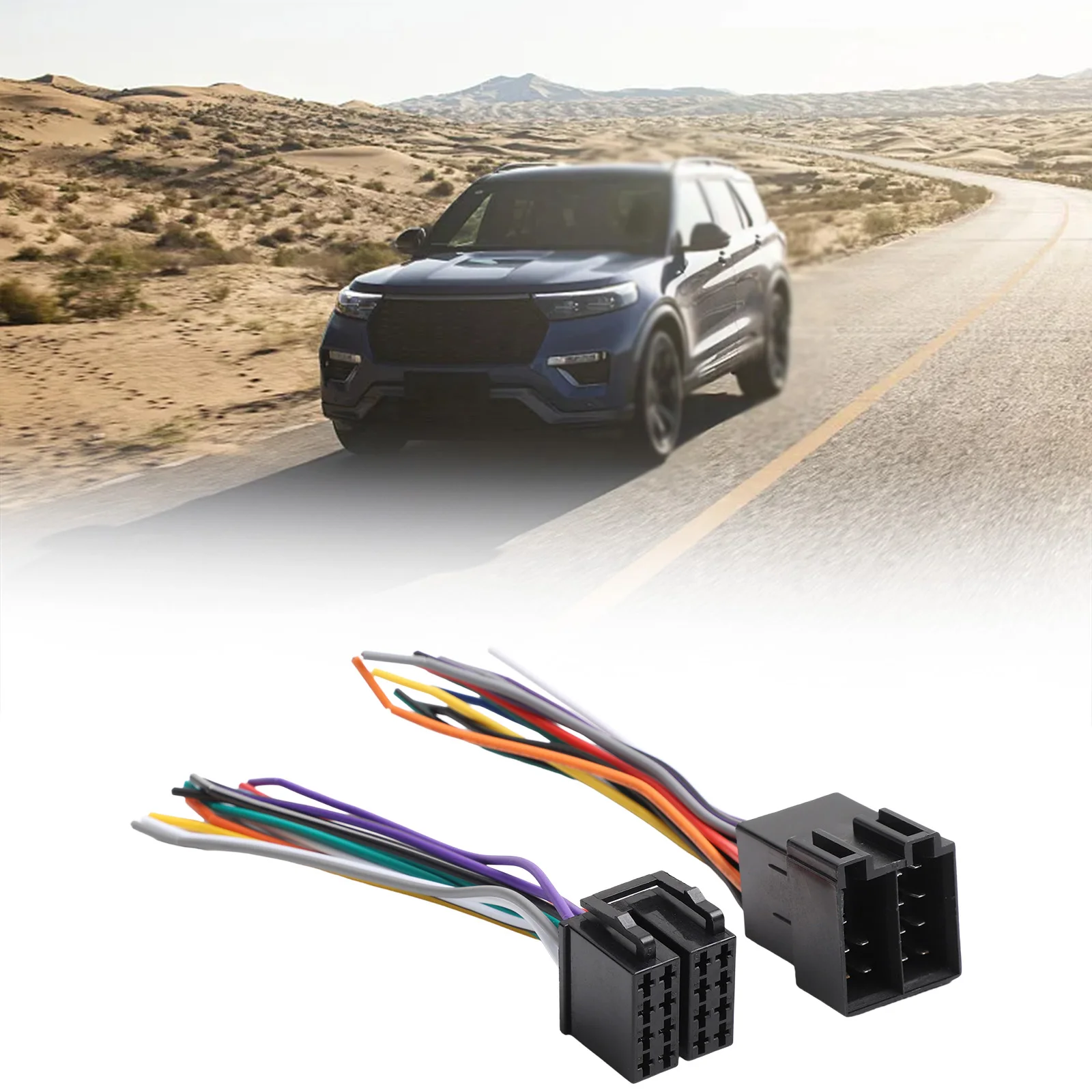 16 Pin Connector Car Radio Adapter Reliable Performance Wear Resistant Material ABS Construction 16 Pin Car Audio Installation