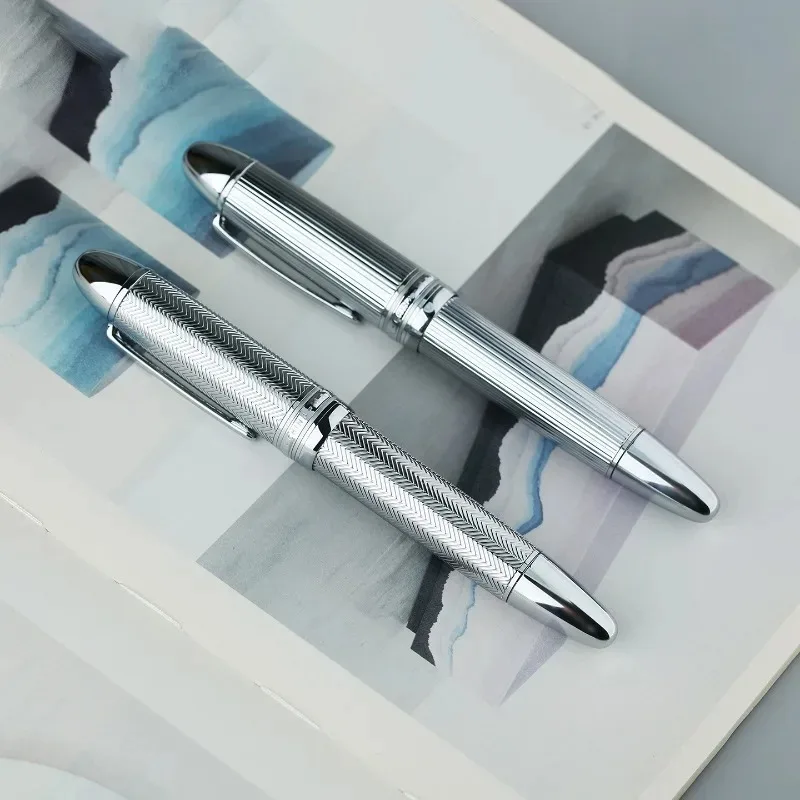 Stylo MAJOHN P141 Stylo à pointe noire plaqué or 40 mm, avec piston métallique sculpté, absorption d'encre, pour adultes et étudiants, pratique de l'écriture