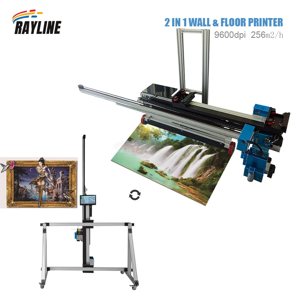 Imprimante Murale 2-in-1 AI 4K Wall Floor Printer UV Wall Floor Integrated Printer for Commercial Spaces Ground Floor Painting