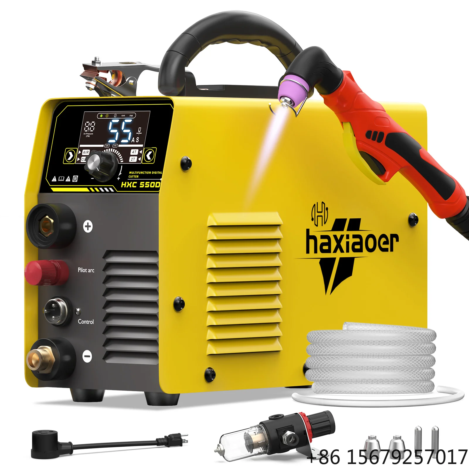 HAXIAOER 220V 55A Portable Air Plasma Cutting Machine Max Cutting Thickness 15mm No Torch Pilot Arc Start Plasma Cutter for DIY
