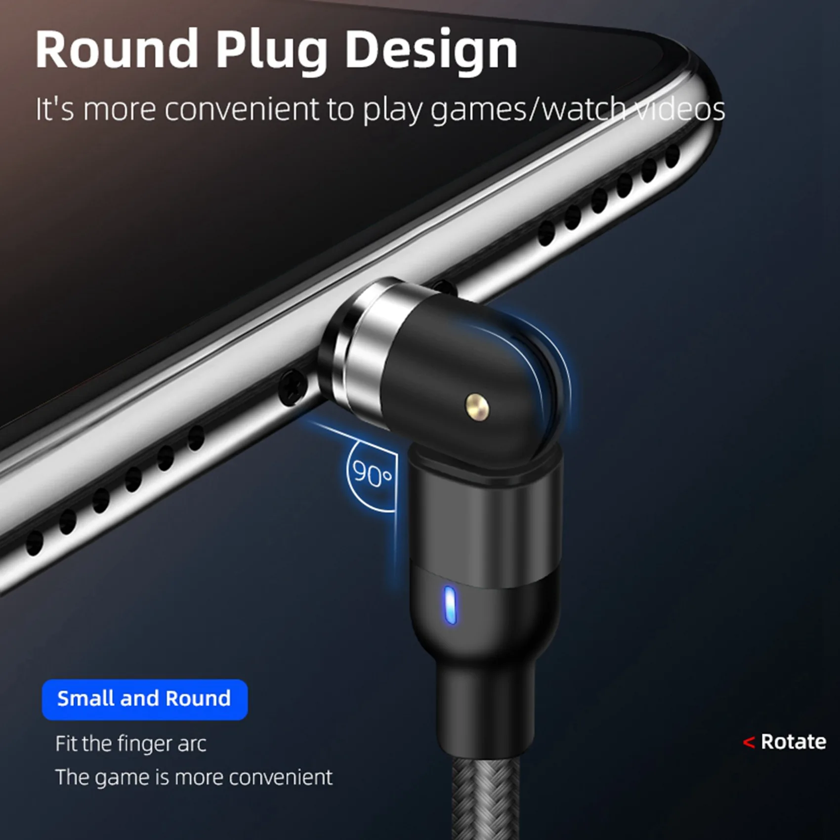 Daily 5X Round Magnetic Cable Plug Phone Android Magnet Charger Plug Micro-USB Fast Charging Adapter
