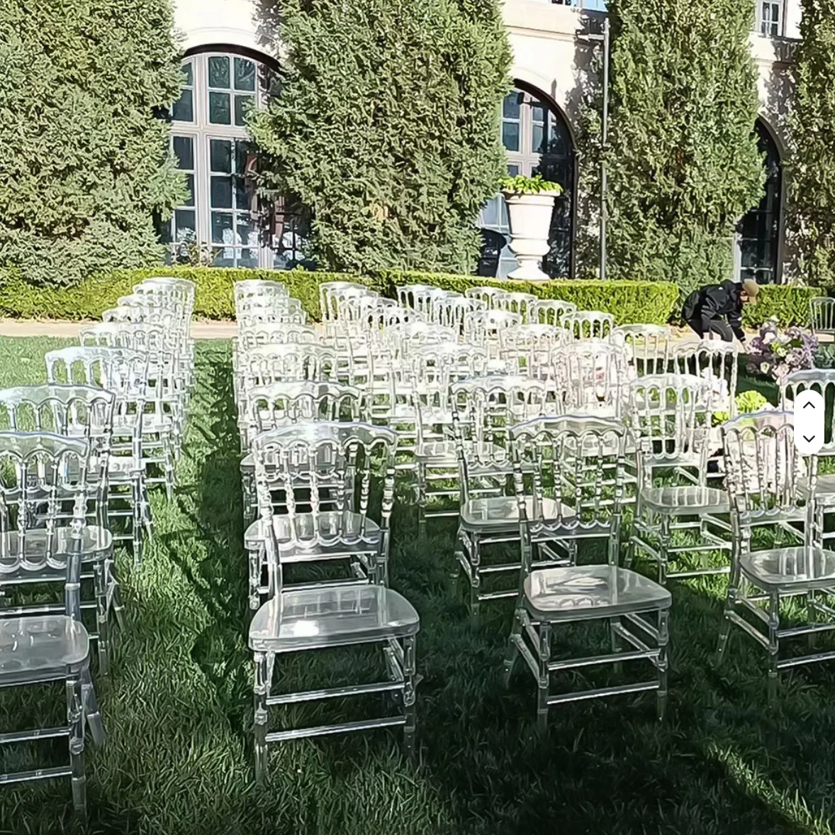 16pcs)Wholesale Modern Style Napoleon Chair acrylic chair Resin Transparent  for Wedding Hotel Outdoor Events Banquet Use c