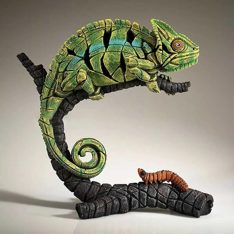 Sculpture moderne en résine de lézard, artisanat animalier contemporain, requin, caméléon, grenouille, théâtre, figurine de scènes pour la décoration intérieure