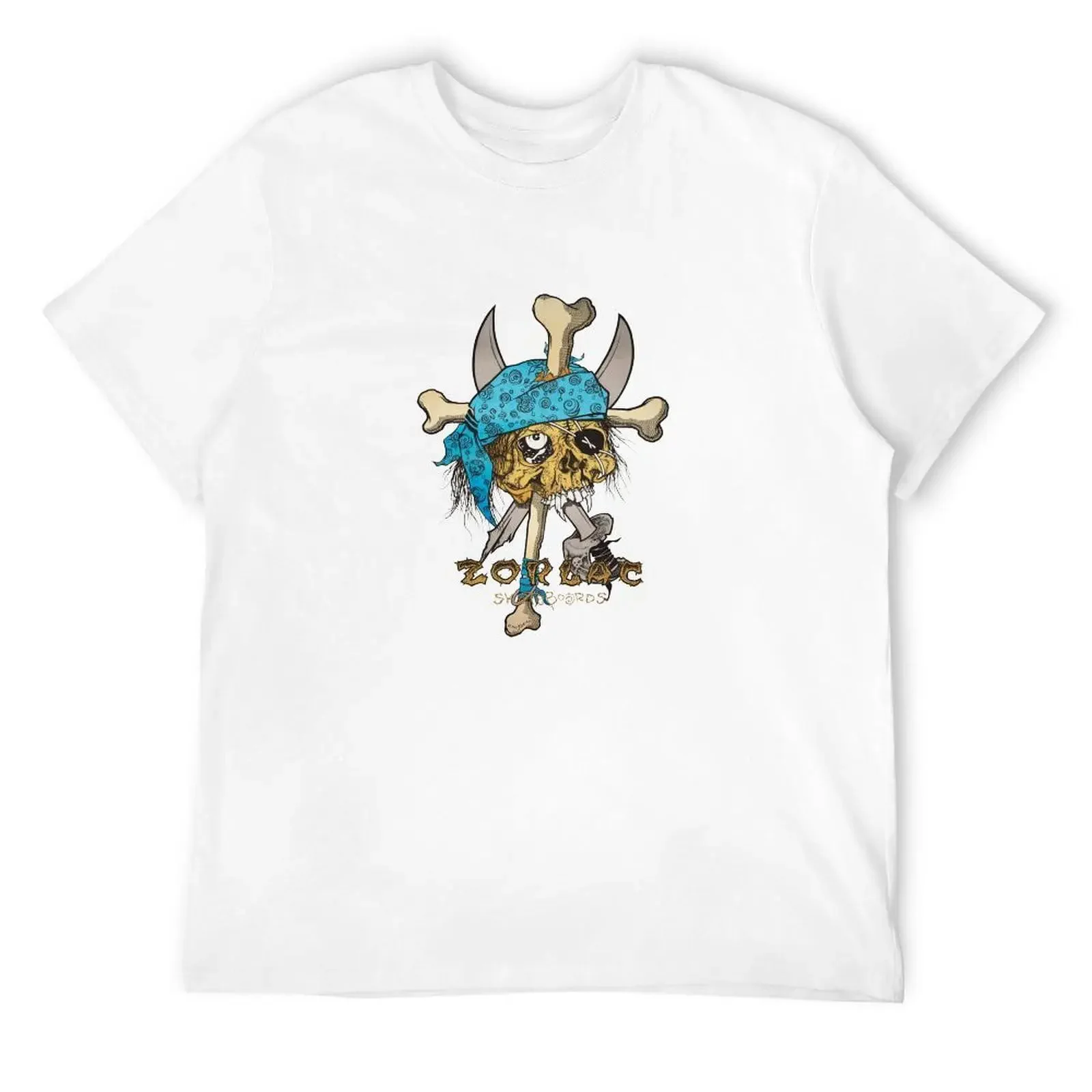 Zorlac Skull amp Sword T Shirt 20 Pushead Vintage Skateboard White vintage Washed Stretched Breathable Comfortable Casual