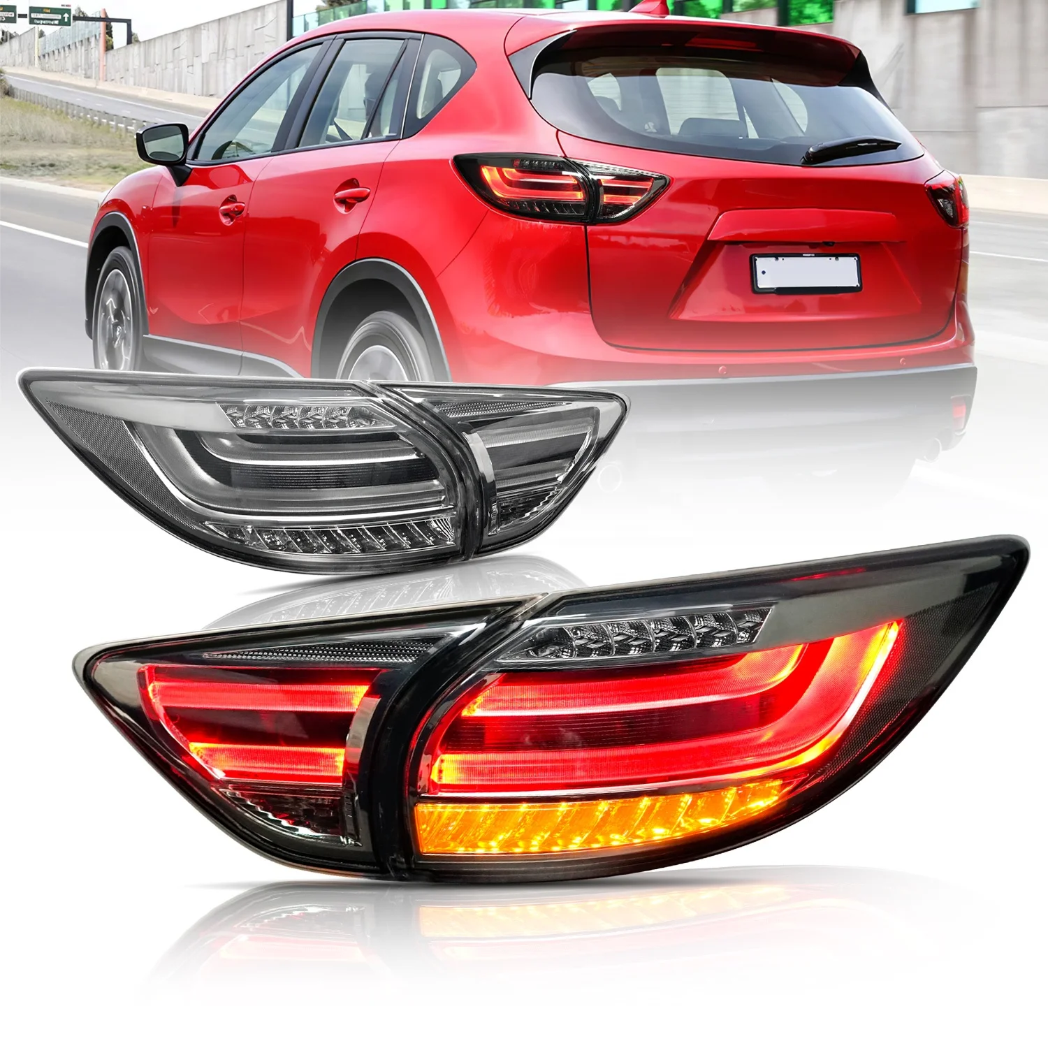 Factory For CX5 led taillamp 2012-2018 smoked color plug and play with red parking light for Mazda CX5 taillight