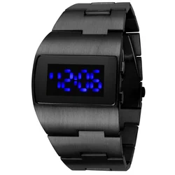 Reloj Hombre – montre-bracelet de luxe pour hommes, numérique, Led, en acier inoxydable noir, électronique, Sport, nouvelle collection