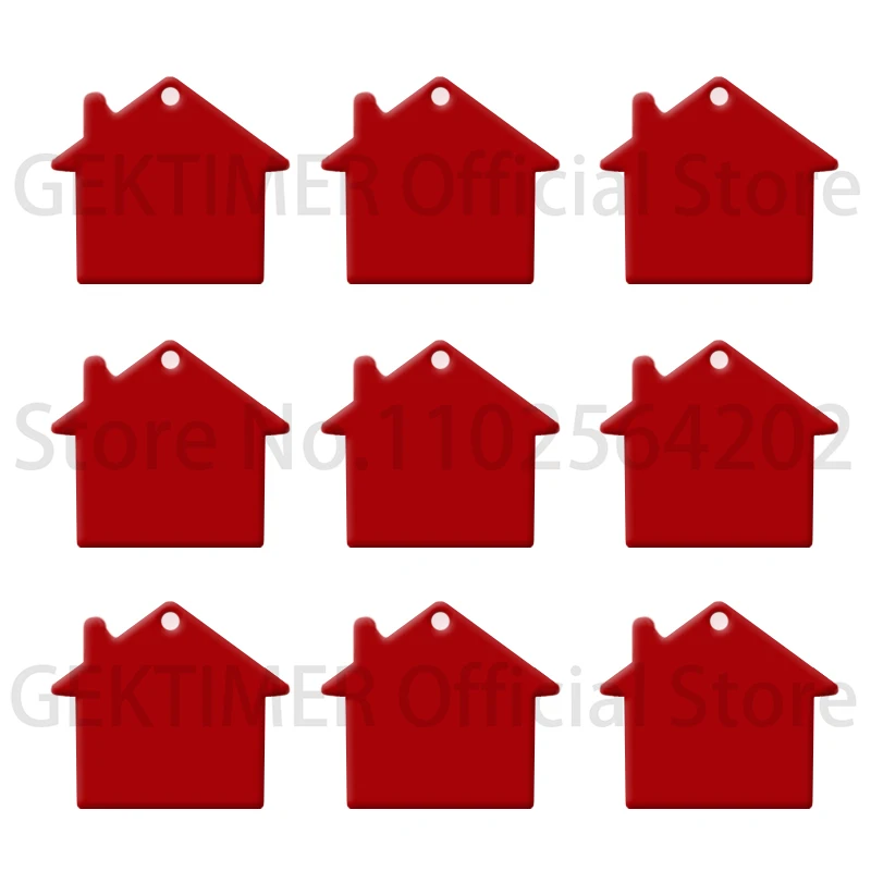 GEKTIMER 100 Piece Pet ID Tag Aluminum House-Shaped 6