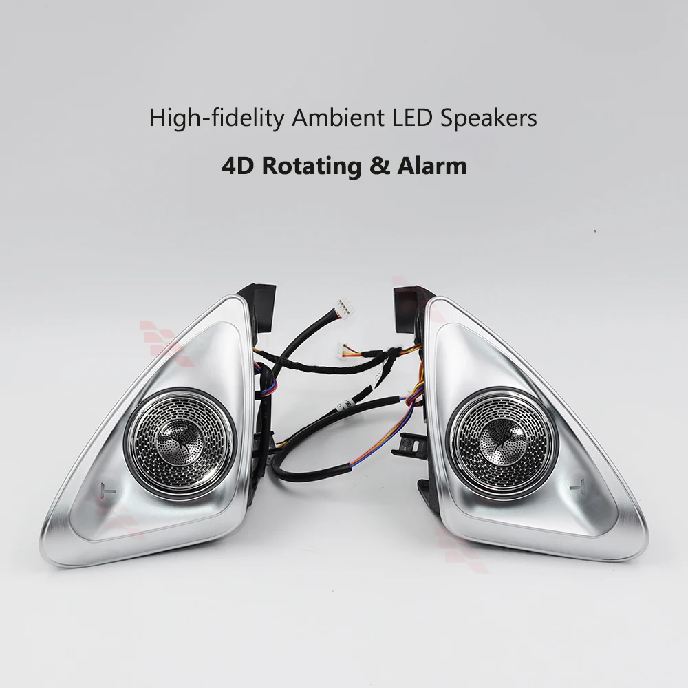 2024 Newest 4D Rotating  LED Speaker For Tesla Model 3 Highland 3 Y Music Ambient Light Alarm Multi-color Display