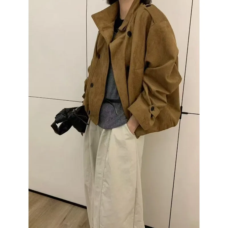 

Stand Collar Windbreaker Jacket for Women Autumn New Fashion Versatile Jacket Top