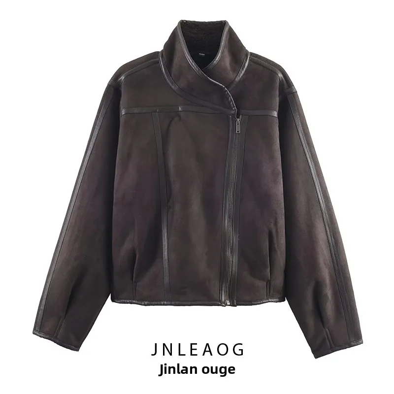 

Faionable Double-Sided Jaet Outerwear for Women Autumn New Sle Versatile Sli Design Sense Polyester Fiber ort Coat