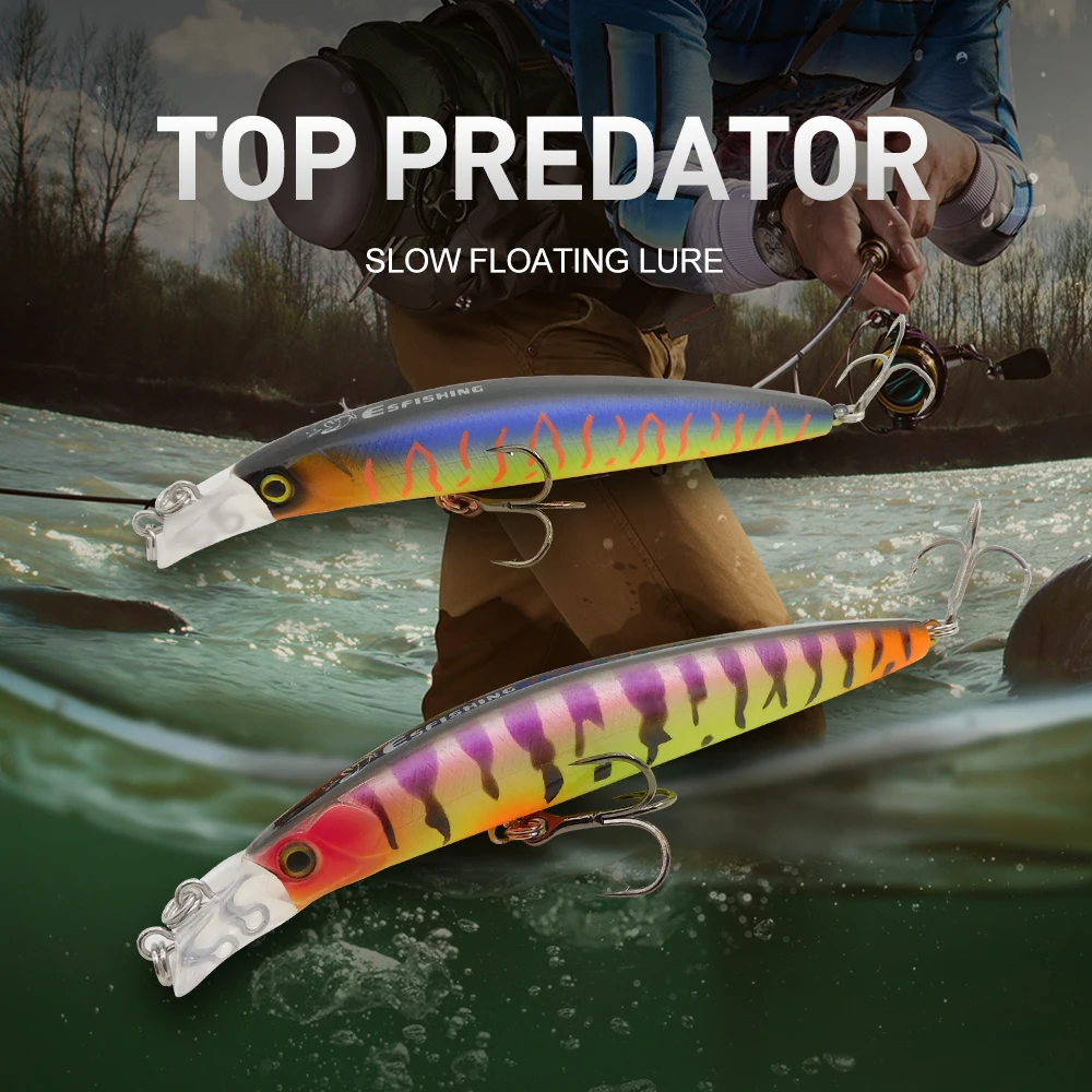 ESFISHING Good Fishing Lures Floating Minnow Kama 100mm Professional Baits Swimbait jointed Using Two diffrent Depth 0.1-0.5m