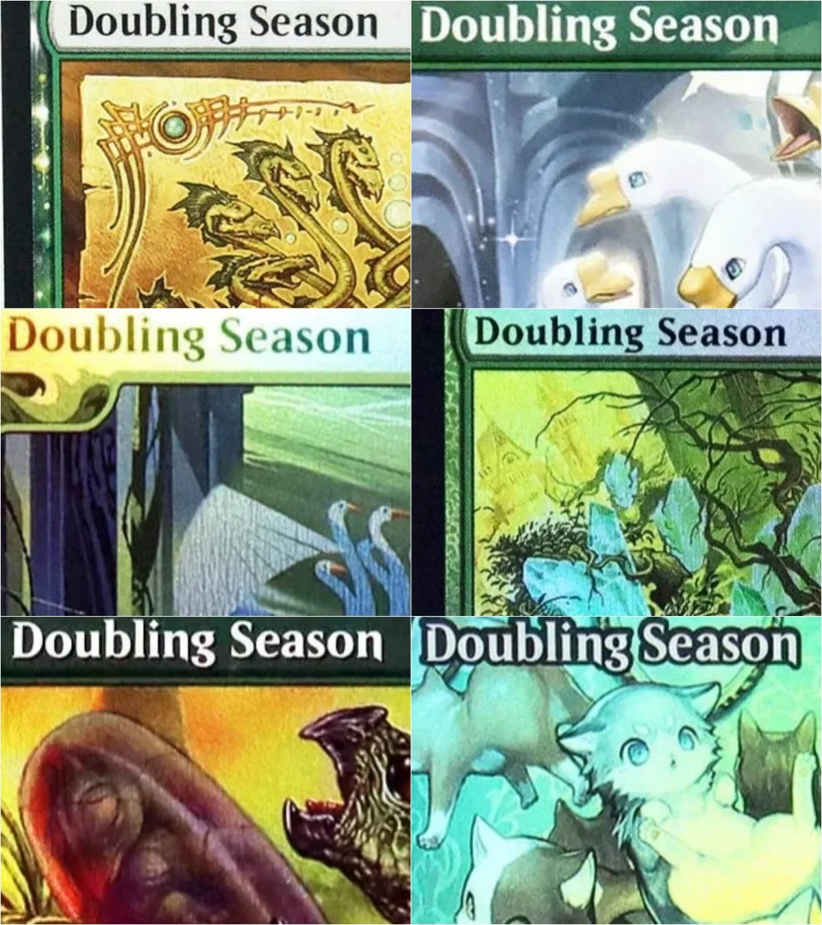 

Foil/Holo "Doubling Season" TCG Magical Proxy Cards Game Quality Proxy Gathering Board Playing Game Trading Cards