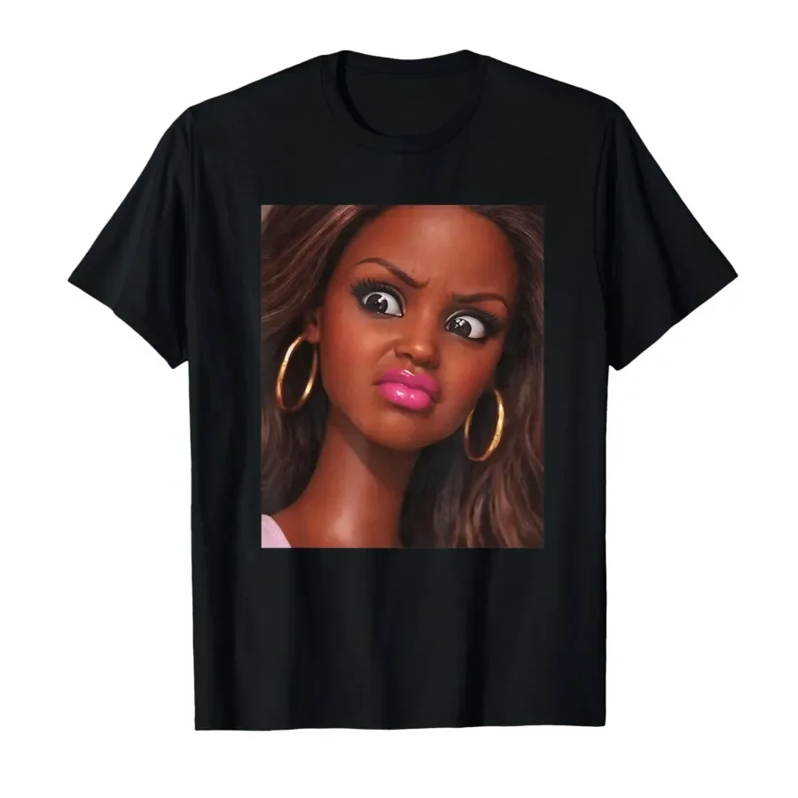 

Funny Creepy Doll Face Meme Expression Hilarious Sarcastic T-shirt For Men Women 100% Cotton T Shirts Short Sleeve Tops 0417-2