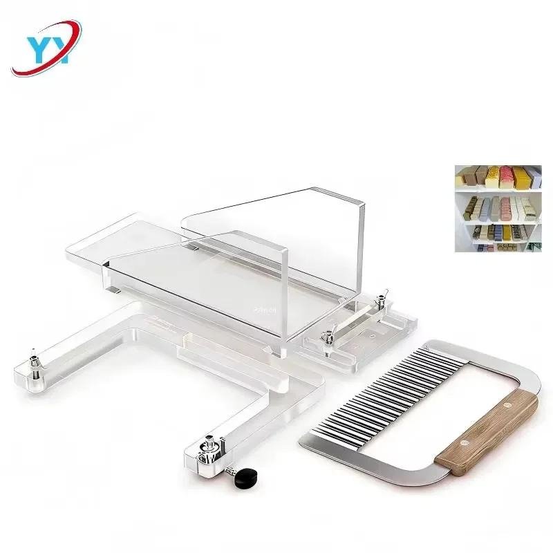 Handmade Soap DIY Cutting Tool Set - Acrylic Soap Knife, Steel Wire Knife and Wave Blade for Cutting Soap Blocks