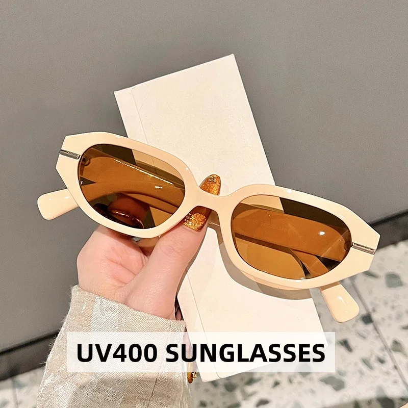 

New Texture Small Frame Sunglasses Fashionable Multilateral Versatile Eyeglass Frame Daily Sunshade Glasses UV400 Shades Eyewear
