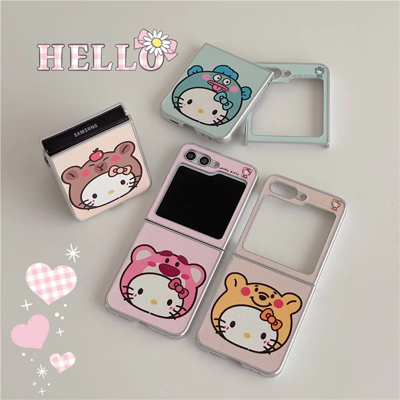 

Cute Hat Cartoon Cat Phone Case for Samsung Galaxy Z Flip 3 Z Flip 4 Z Flip 5 Hard PC Back Cover for ZFlip5 Case Shell