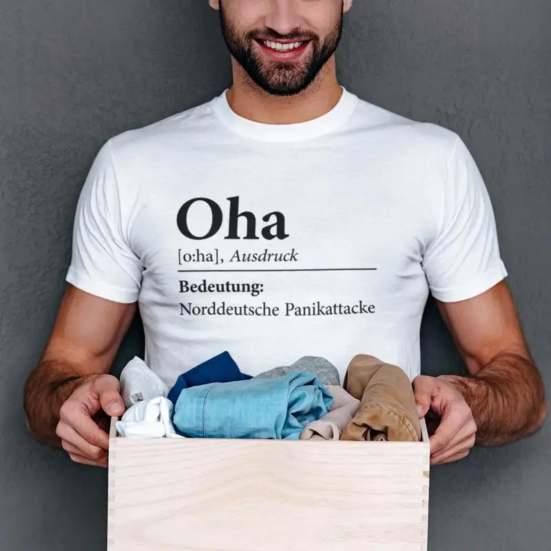 تي شيرت Oha North German Panikattacke Moin North Sea Patter Fun Funny Comedy #1