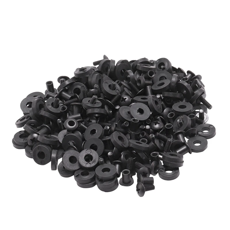 DTA5 500Pcs Tek Lok Screw Set, Chicago Screw with Washer, 5mm Diameter, 7mm Length, Metal, Black, for DIY Kydex Sheath Hand