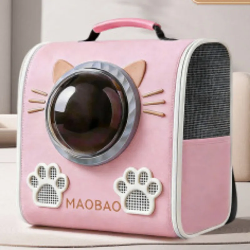 Cat Carrier Backpack Large Space Portable, Pet Travel Bag Capsule Breathable Mesh, Dog Puppy Shoulder Pack Outdoor Walking, Gift