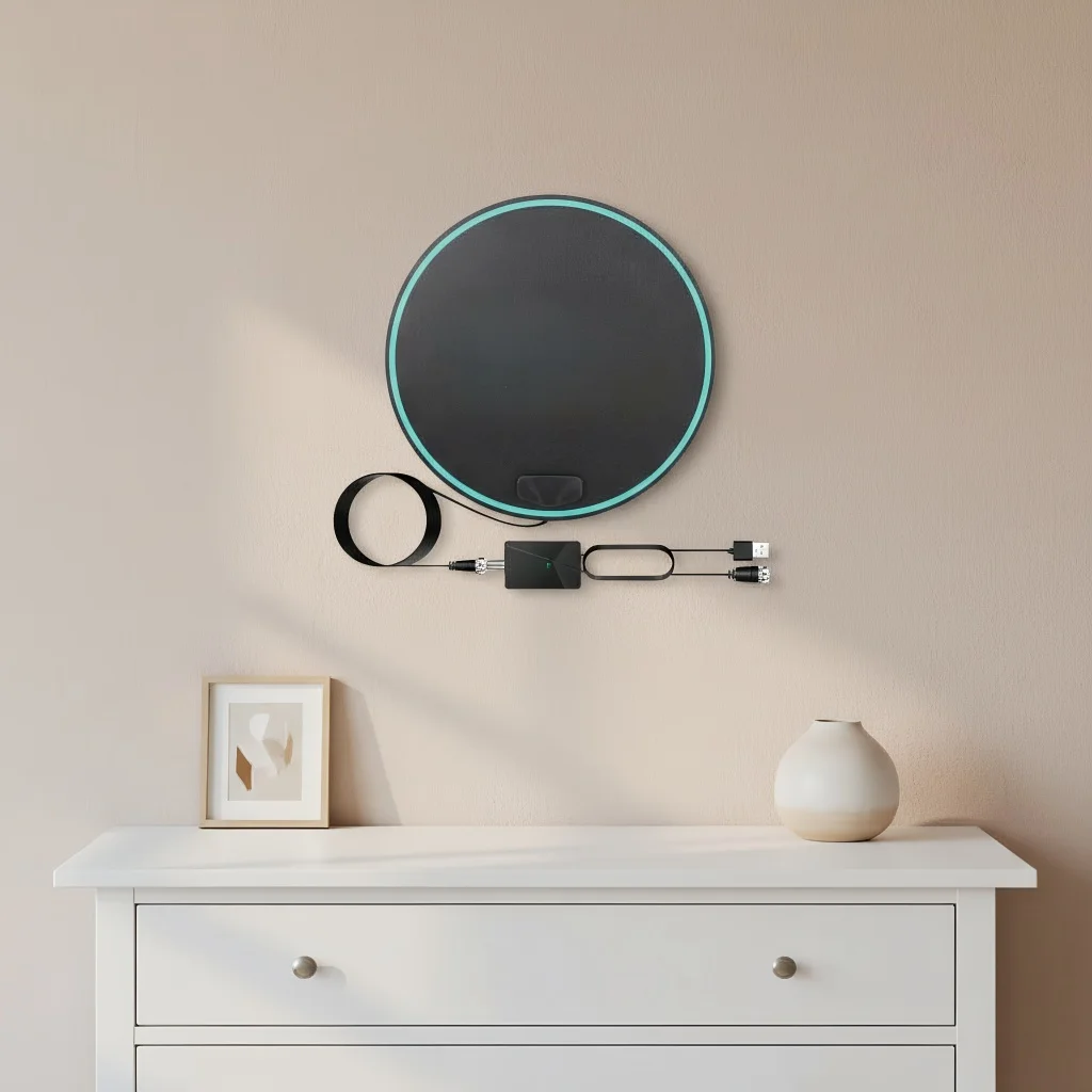 

Антенна 4K HDTV для свободных местных каналов — совместима с 1080P и 4K, предназначенная для использования в помещении и на открытом воздухе