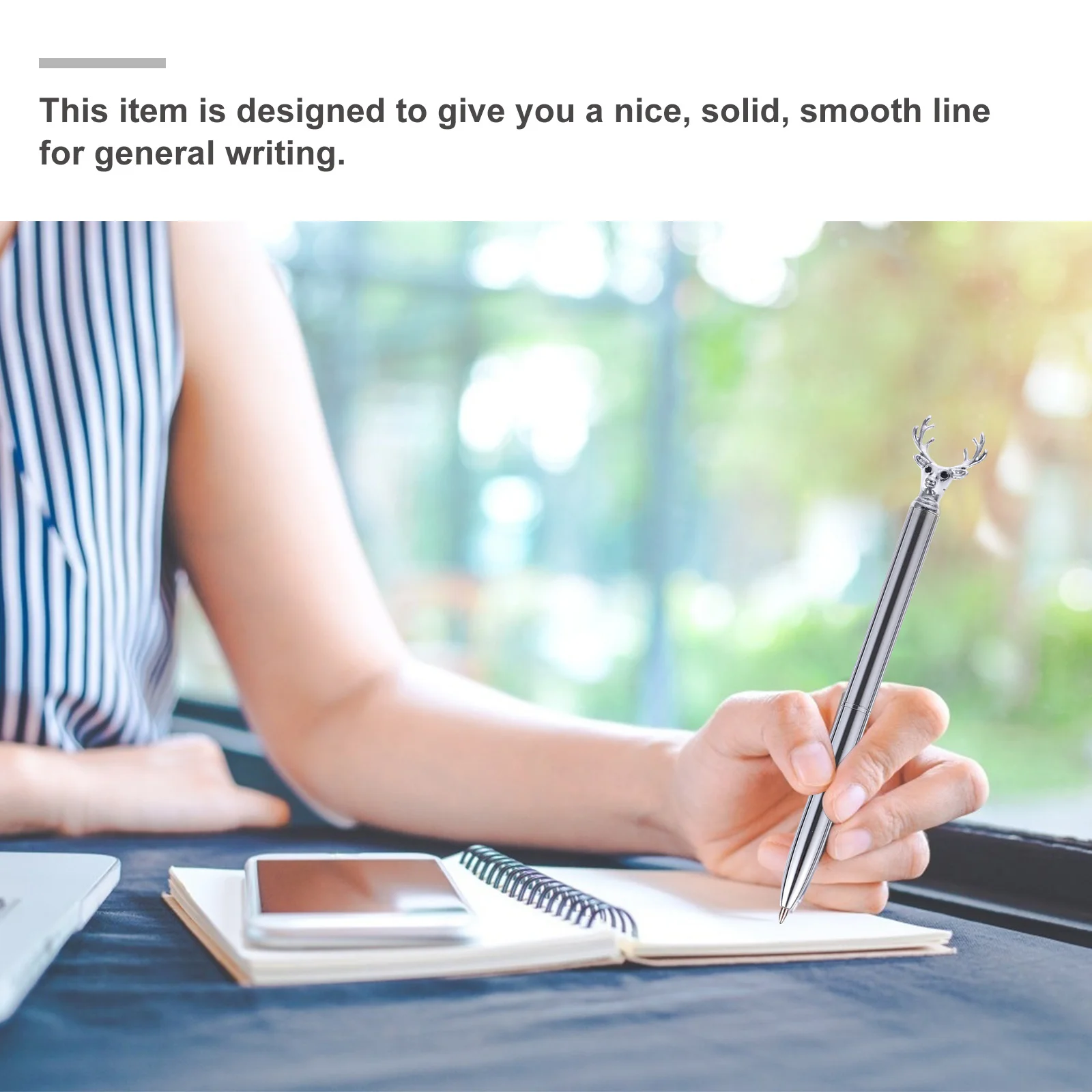 4Pcs Creative Elk Design Ballpoint Pen Metal Writing Instrument Smooth Flow Gift for Students Holiday Party Favors Daily Use