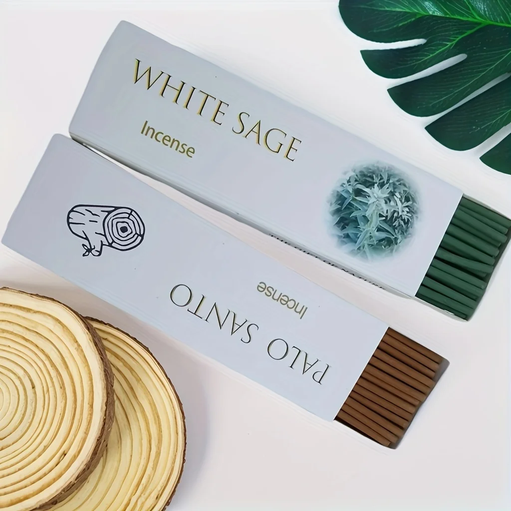65/130 Pieces of White Sage Incense Sticks, 2.8mm Thick Diameter, Natural Material, Suitable for Yoga, Meditation, Purification and Gift Decoration Set