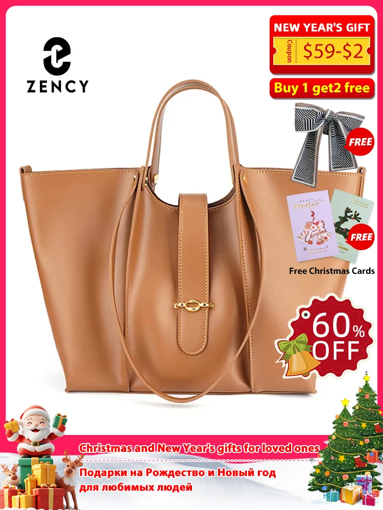 

Zency Luxury Brand Soft Geniune Leather Female Handbag High Quality Vintage Designer Tote Bag for Shopping Travel Big Purses