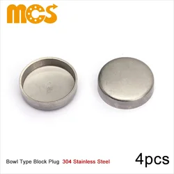 4pcs Stainless Steel Bowl Type Plug Push-in Cap Expansion Plug for Car Truck Tractor Engine Water Block Thicken Sealing