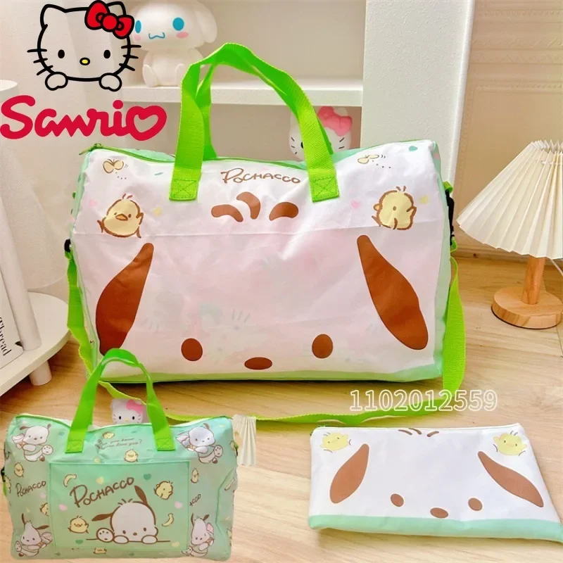 Miniso Hello Kitty's New Portable Travel Handbag Cartoon Cute Women's Travel Bag Large Capacity Folding Portable Luggage Bag