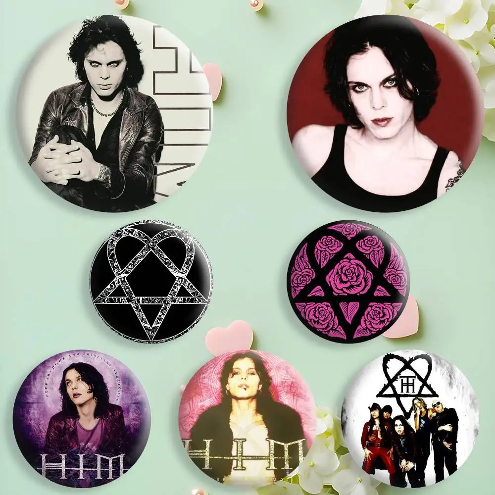 Cool Singer V-Ville V-Valo HIM Button Pins Backpack Clothing Decor Brooch Badge Jewelry Gifts for Kids