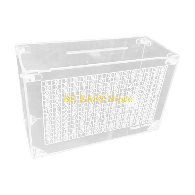 E28F Financial Planning Clear Acrylic Coin Box Money Saving Jar For Budget Management