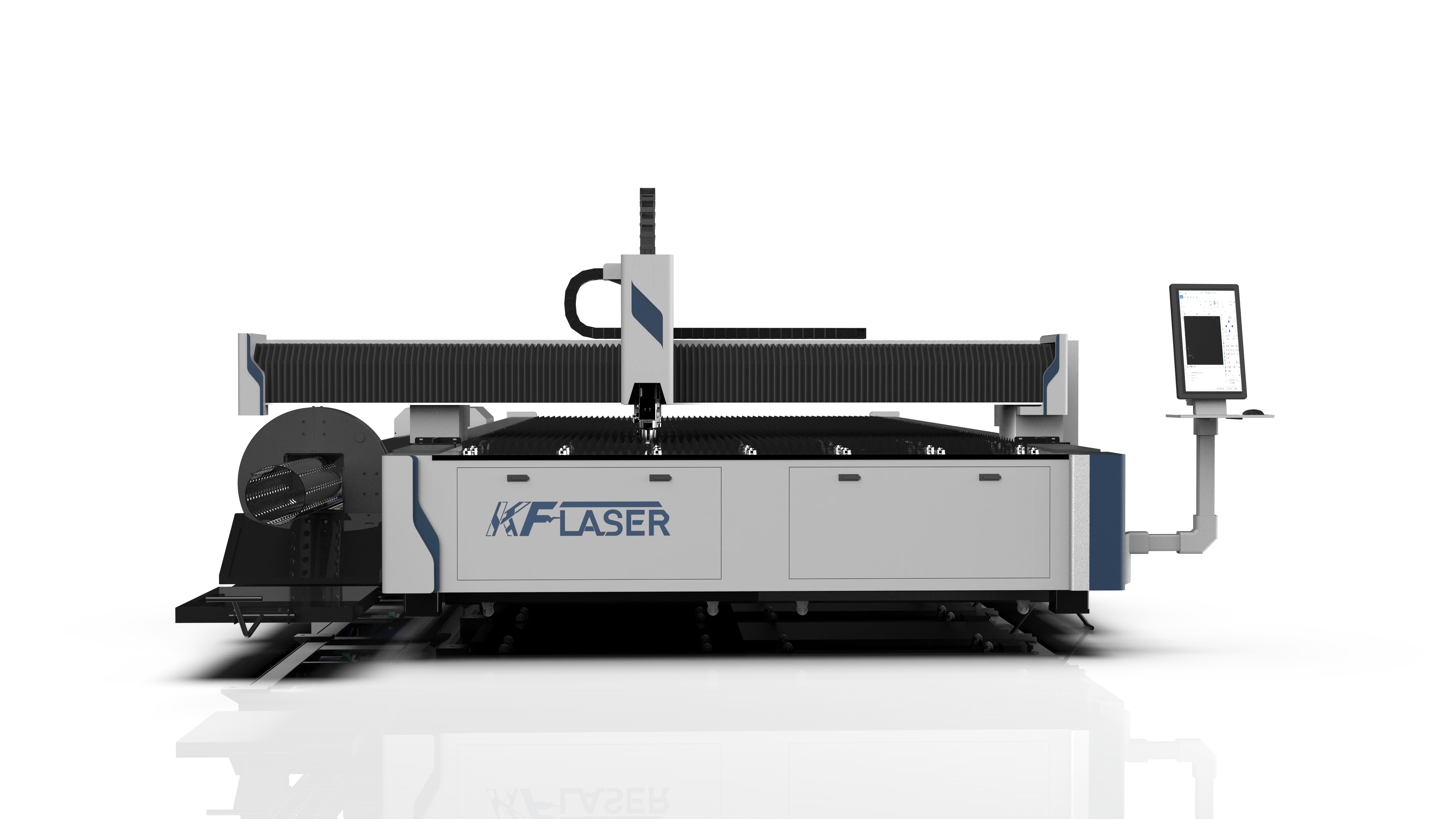 Single Platform Metal Plate and Tube Fiber Laser Cutter From KF Laser