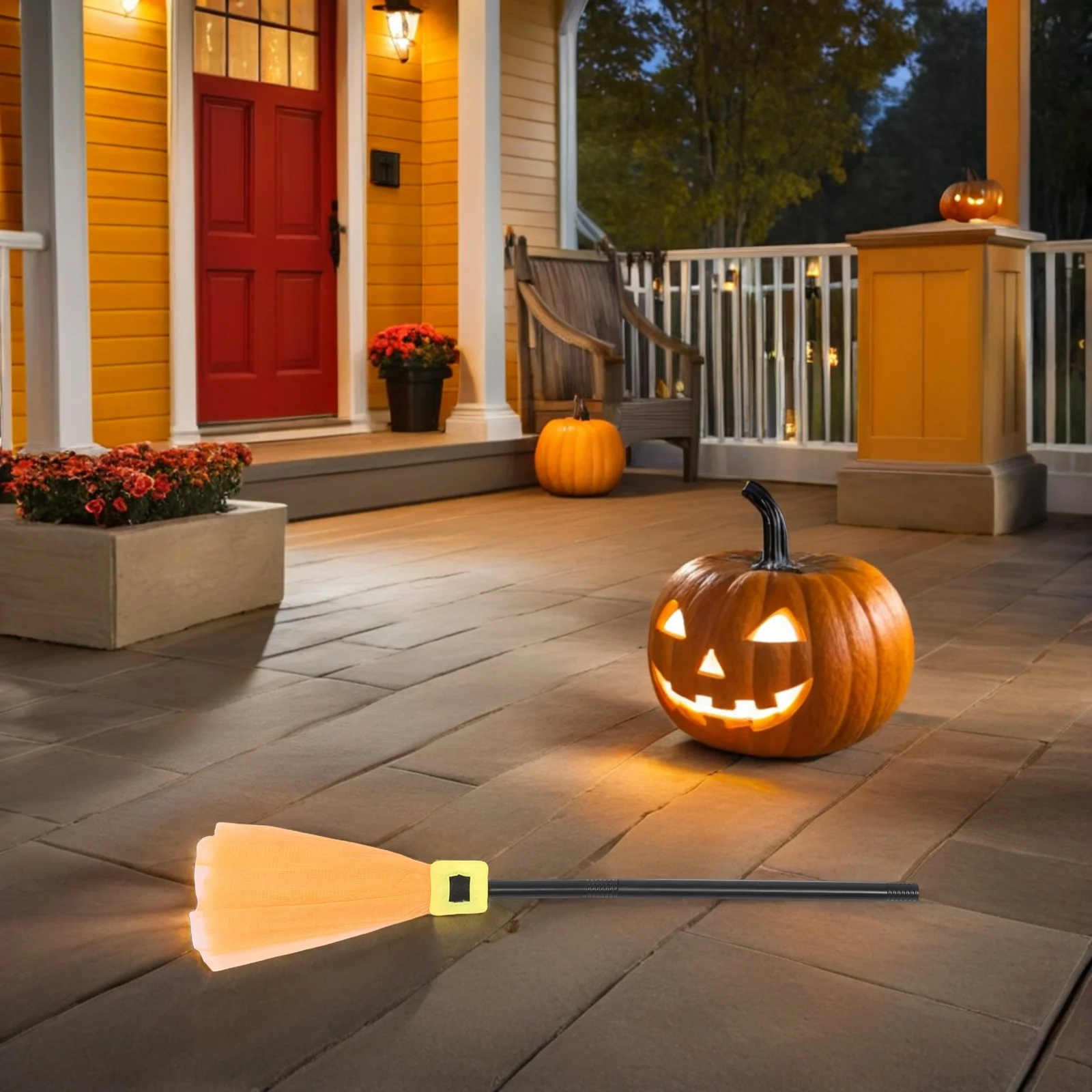 

4 Pcs Flight Halloween Decoration Broom Plastic Flying Broomstick Cosplay