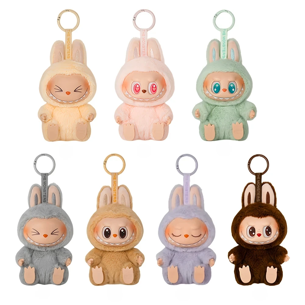 HOT Labubu The Monsters Doll Soft Ornament Heart-Moving Macaron Mokoko Figures Hanging Pendant Xmas Birthday Gift