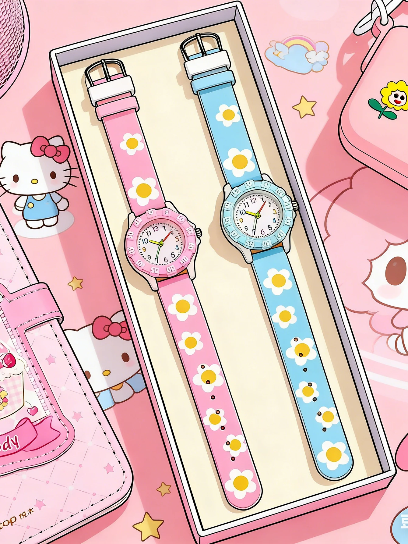 

Детские часы с милым цветком ромашки, мягкий силиконовый ремешок, красочный циферблат, водонепроницаемые часы для девочек, идеальный подарок на день рождения.