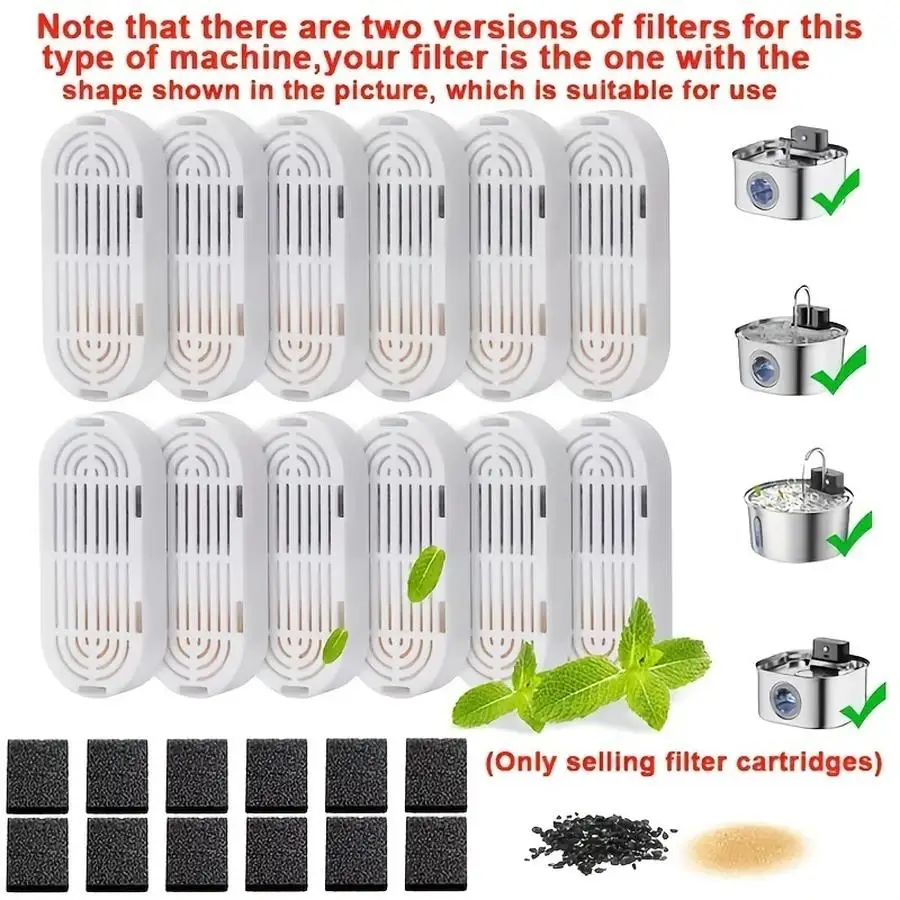 1/5/10/20/50/100pcs Cat Drinking Fountain Replacement Filter Set, (s Filters And s Black Cubes) Fashionable Pet Drinking Fountai