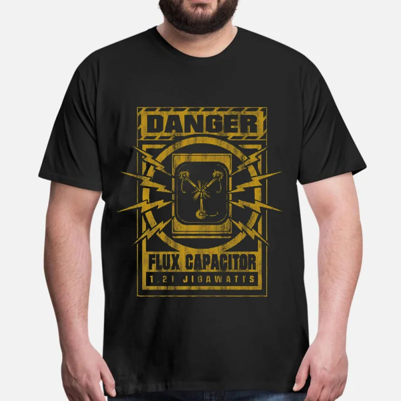 DANGER Flux Capacitor 1.21 Gigawatts t shirt Retro Sci-fi Back To The Future Time Machine Graphic Clothes All size Tee S-6XL