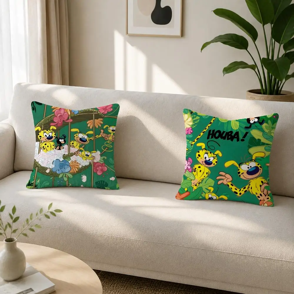 Character Marsupilami Cushion Cover Soft Plush Cushion Covers Fluffy Throw Pillow Cases for Sofa Bedroom Home Decor