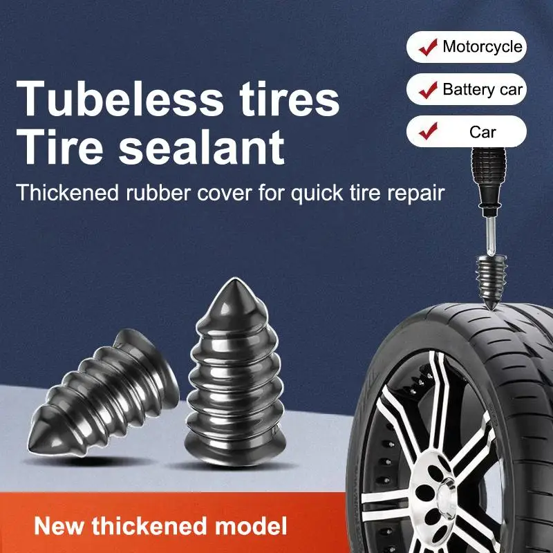 50Pcs Tubeless Tire Repair Rubber Screws With Thickened Design And Quick Repair Function Perfect For Car Motorcycle
