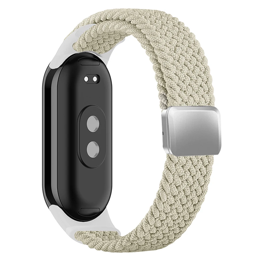 Elastische Nylon Gevlochten Band Voor Mi Band 8 9 10 Armband Magnetische Gesp Horlogeband Voor Xiaomi Mi Band 9 10 Correa Polsband