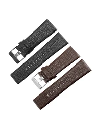 Premium Quality Genuine Leather Sweatproof Watchbands for Diesel Dz4323 Dz1657 Lychee Texture Watch Accessories 22 24 26 28 30mm