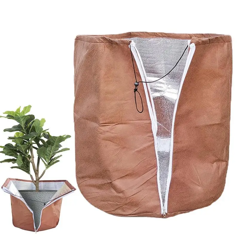 Plant Protector For Winter Flower Pot Anti-Frost Plant Covers With Zipper Drawstring Cold Weather Frost Blankets Versatile