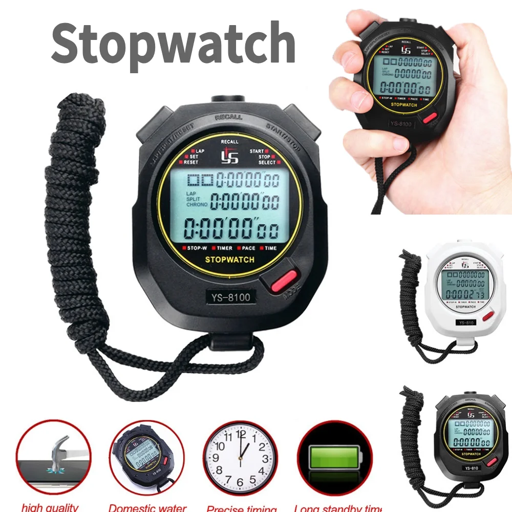 Professional Handheld Digital Stopwatch Chronograph Outdoor Sports Training Timer Stop Watch Stopwatch 0.01s Precision Timer Too