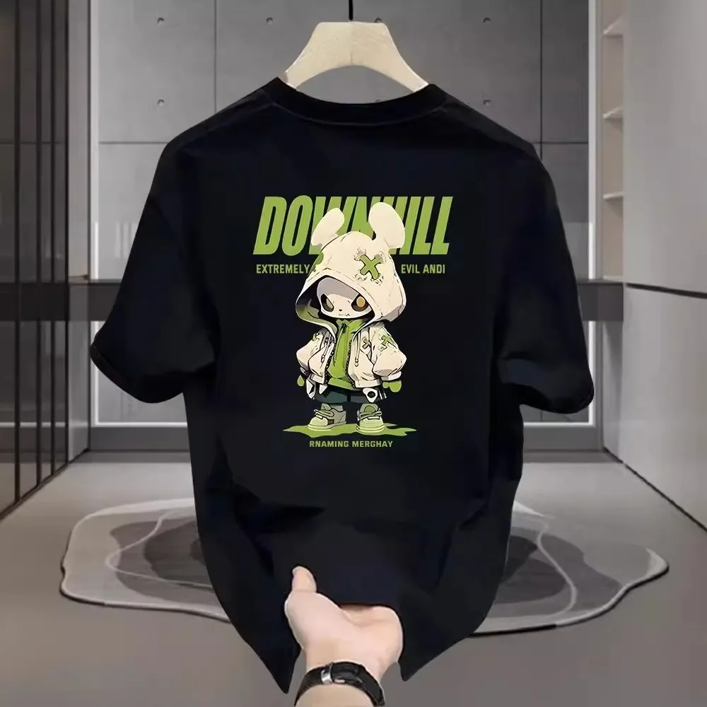 2024 Summer Men Clothing Loose Cotton T Shirts Japan Fashion Harajuku Short Sleeve Tops Tees Men's Trend Graphic T Shirt M-5XL