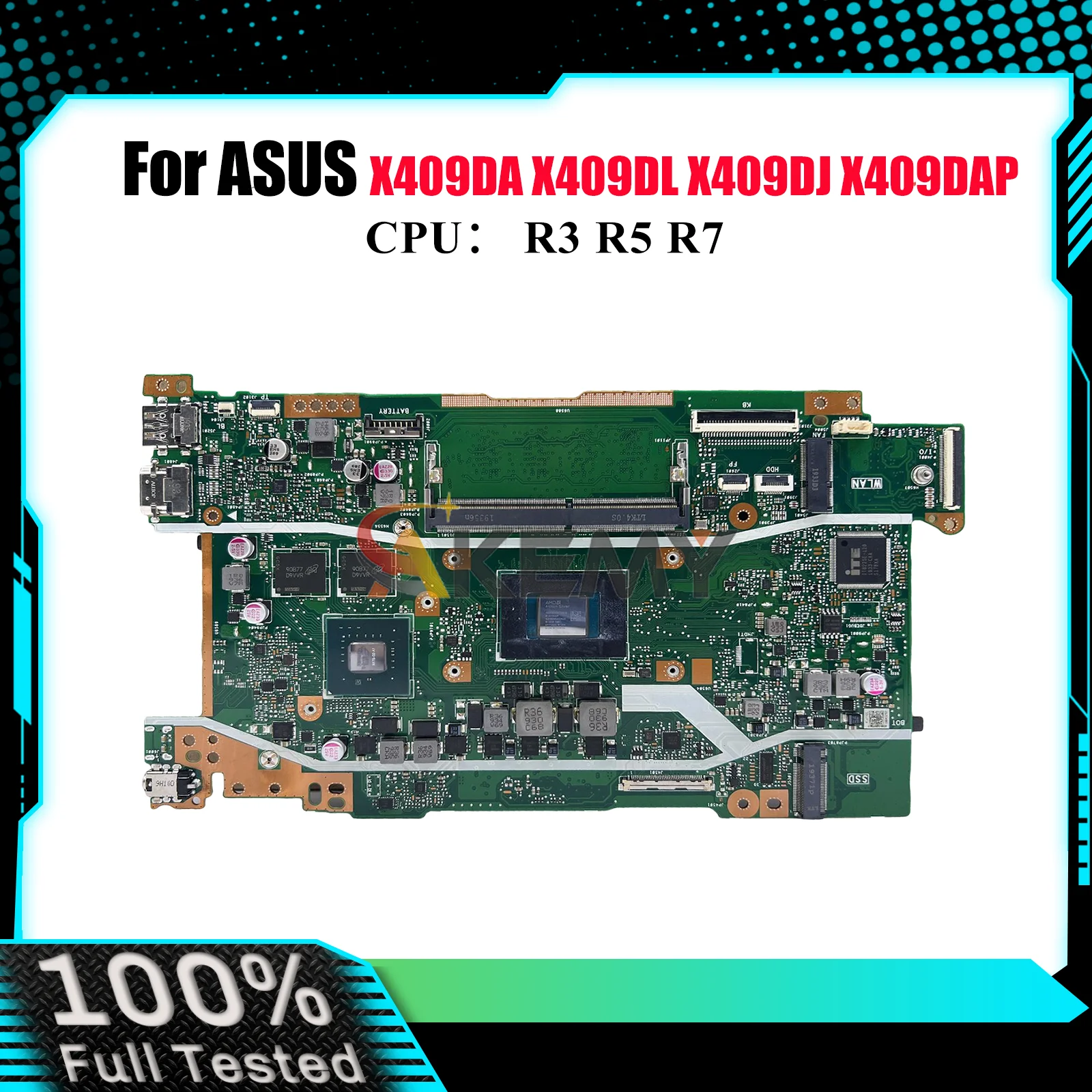 

X409DL Laptop Motherboard For ASUS X409D M509D FL8700DA M409D D509D X409DL X409DAP D409D X409DJ Y4200D Mainboard W/ R3 R5 R7 CPU