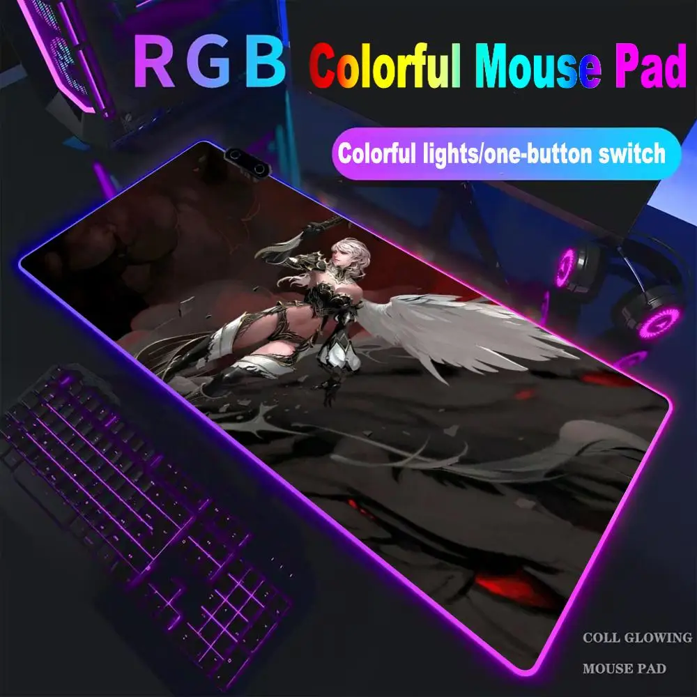 

Fallen angel Mouse Pad High-end E-sports Mouse Pad Mouse Pad RGB Mouse Pad LED Pc Large Student Writing Pad Gamer Luminous