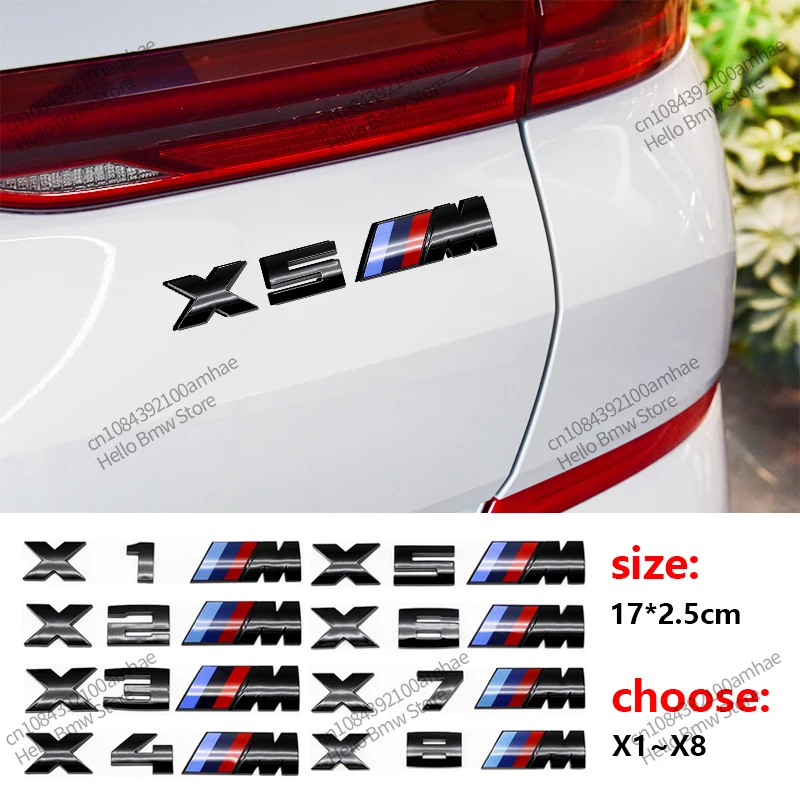 3D 로고 엠블럼 레터 자동차 트렁크 스티커, BMW E36 E46 E90 E60 F10 F30 E39 F20 E87 E92 G30 X5 E70 E91, X1 X2 X3 X4 X6 X7 X5 X8 M
