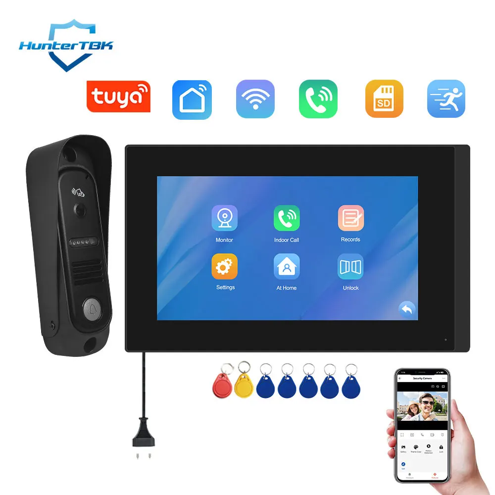 

AHD 4 Wire Video Intercom 1080P Video Door Phone WIFI Tuya APP Smart Life Unlock