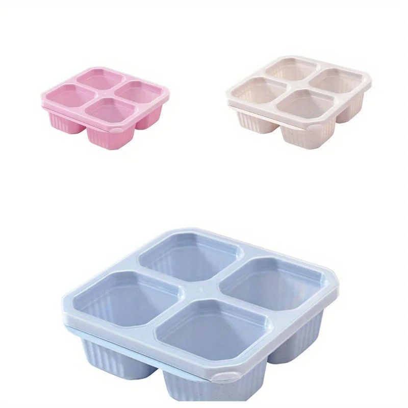 Reusable Bento Snack Boxes - 4 Compartment, Dishwasher Safe - Ideal for Fruits, Nuts, Cookies & Candies